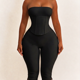 Hourglass Strapless Detachable Corset Waist CincherJumpsuit Two-Piece Set