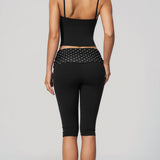 Two Piece Workout Set Halter Cami Crop Top with Capri Leggings