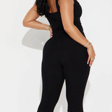 Square Neck Tank Capri Snatched Pants Two Piece Set