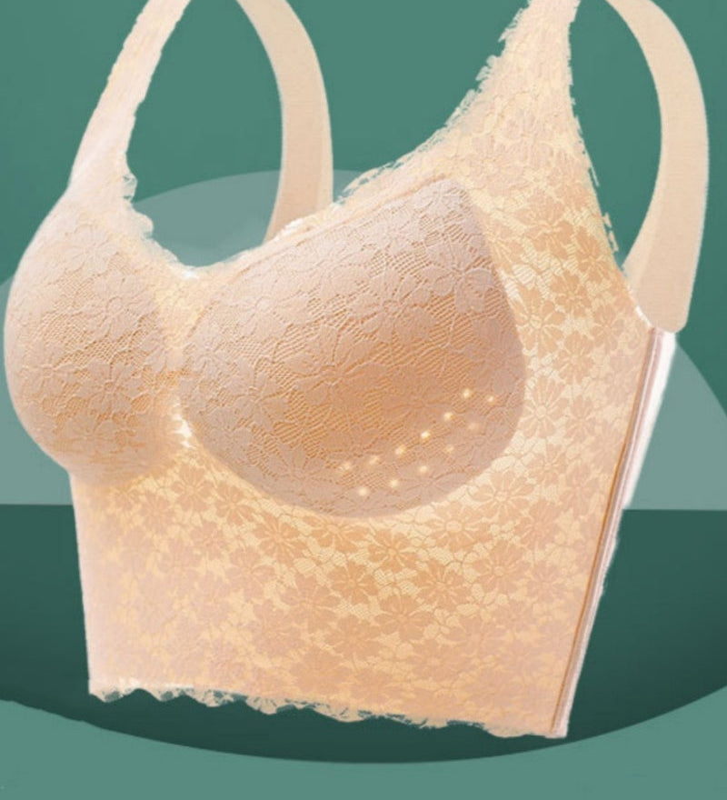 Plus Size Breathable Tank Top Push up Bra Side Smoothing