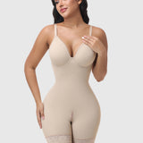 Adjustable Strap Crotch Zipper Seamless Hourglass Full Body Shapewear