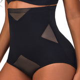 High Waist Compression Mesh Patchwork Tummy Control Panties