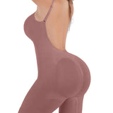 Seamless Backless Mid Length Tummy Control Shapewear Bodysuit