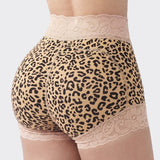 High Waist Seamlesss Leopard Print Tummy Control Butt Lifting Shaping Underwear Shorts