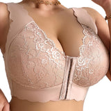 Front Hook Lace Scalloped Edge Plus Size Shapewear Bra