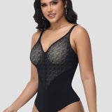 Sorelyne® V Neck Sheer Lace Tummy Control Shapewear Bodysuit