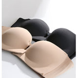 Seamless Front-Closure Detachable Shoulder Strap Push-Up Bra