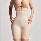 Front Zipper Adjustable Strap Tummy Control Butt Lifting Shaping Bodysuit