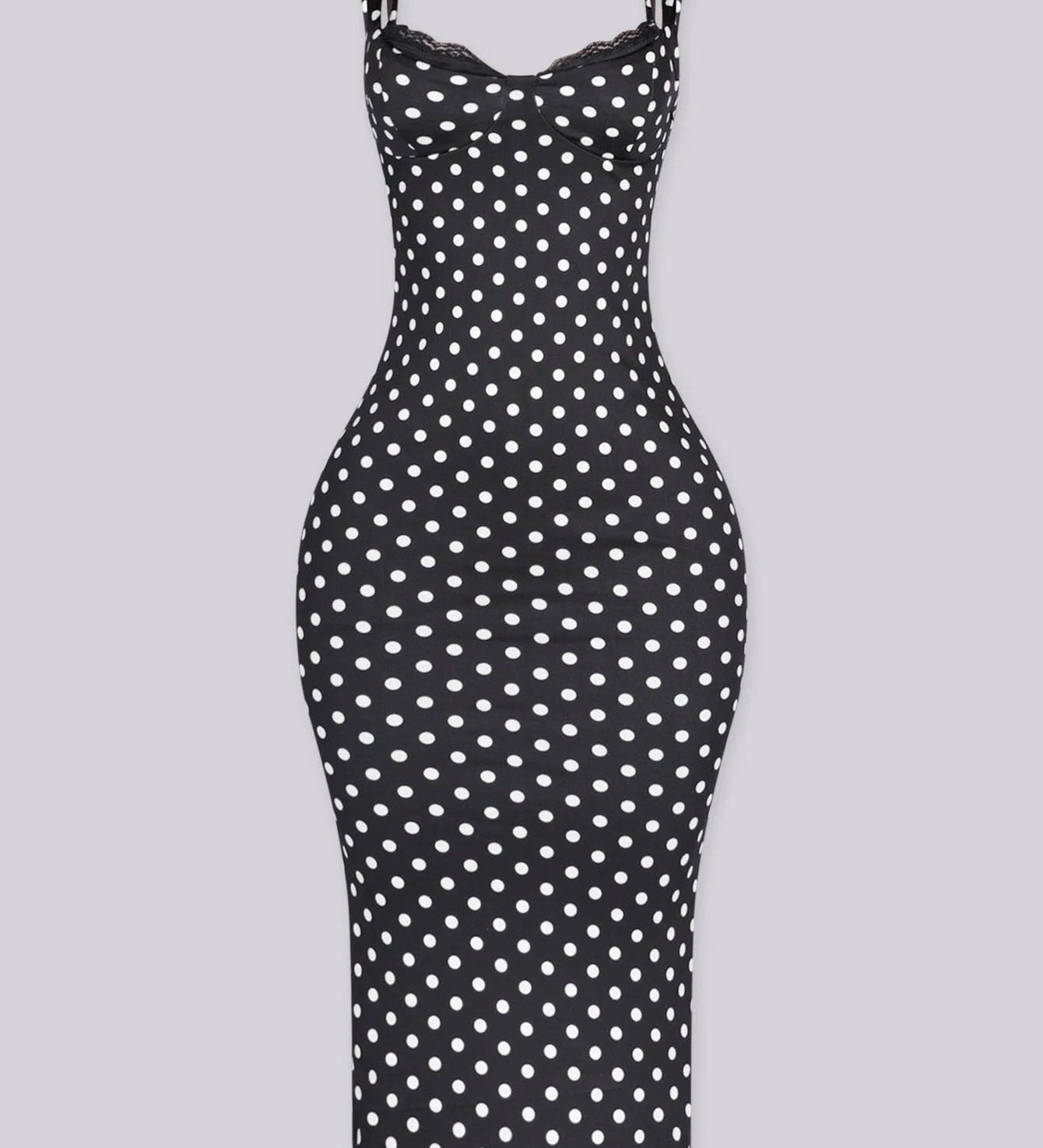 Women's Sexy Slim-Fit Stretchy Classic Polka Dot Hourglass Maxi Dress (Upgraded fabric)