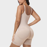 V Neck  Adjustable Strap Tummy Conrol  Zipper Bodysuit Shaper