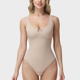 U Neck Seamless Tummy Control Sleeveless Thong Bodysuit