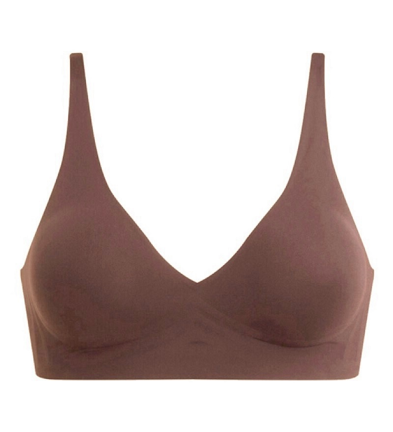 Seamless V-Neck Wireless Push Up Bra