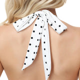Polka Dot Halter Corset One-Piece Swimsuit