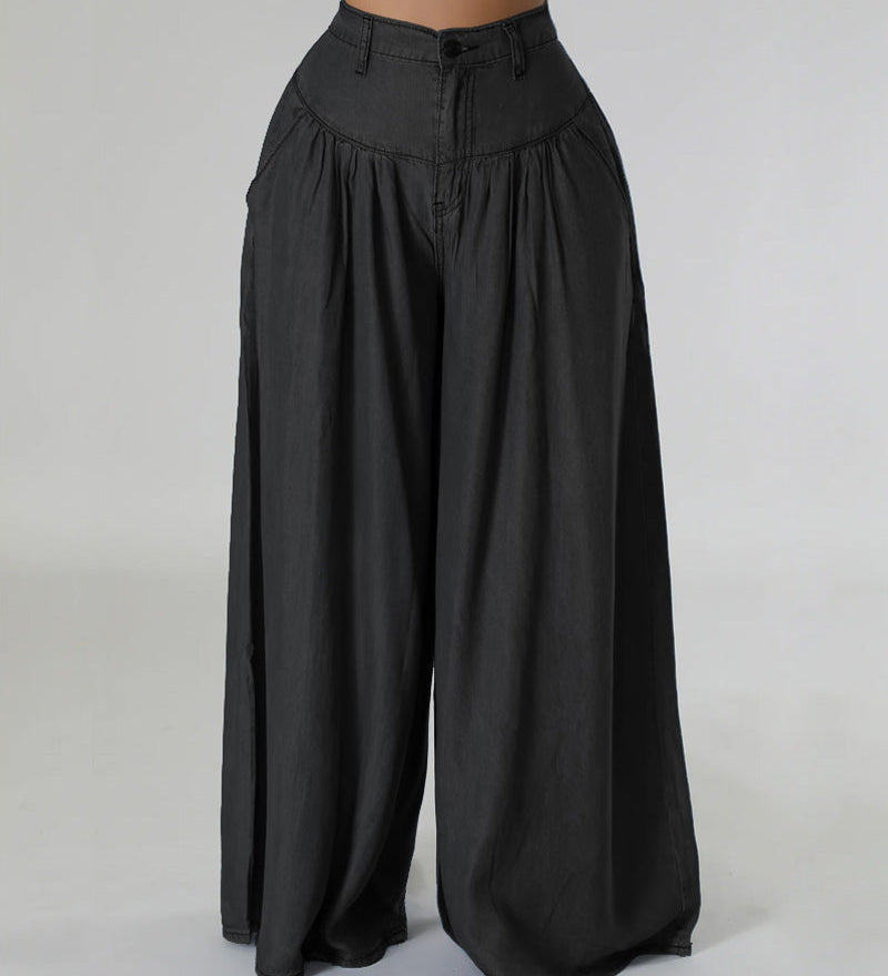 Trendy Casual High Waisted Wide Leg Jeans for Women