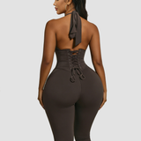 Hourglass Figure The Corset Body Shaper Waist Cincher Capri Jumpsuit Two-Piece Set
