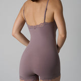Lace Trim Sculpting shapewear Bodysuit with Adjustable Spaghetti Straps