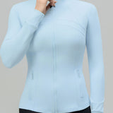 Long Sleeve Cropped Workout Coat Fitted Yoga Jacket