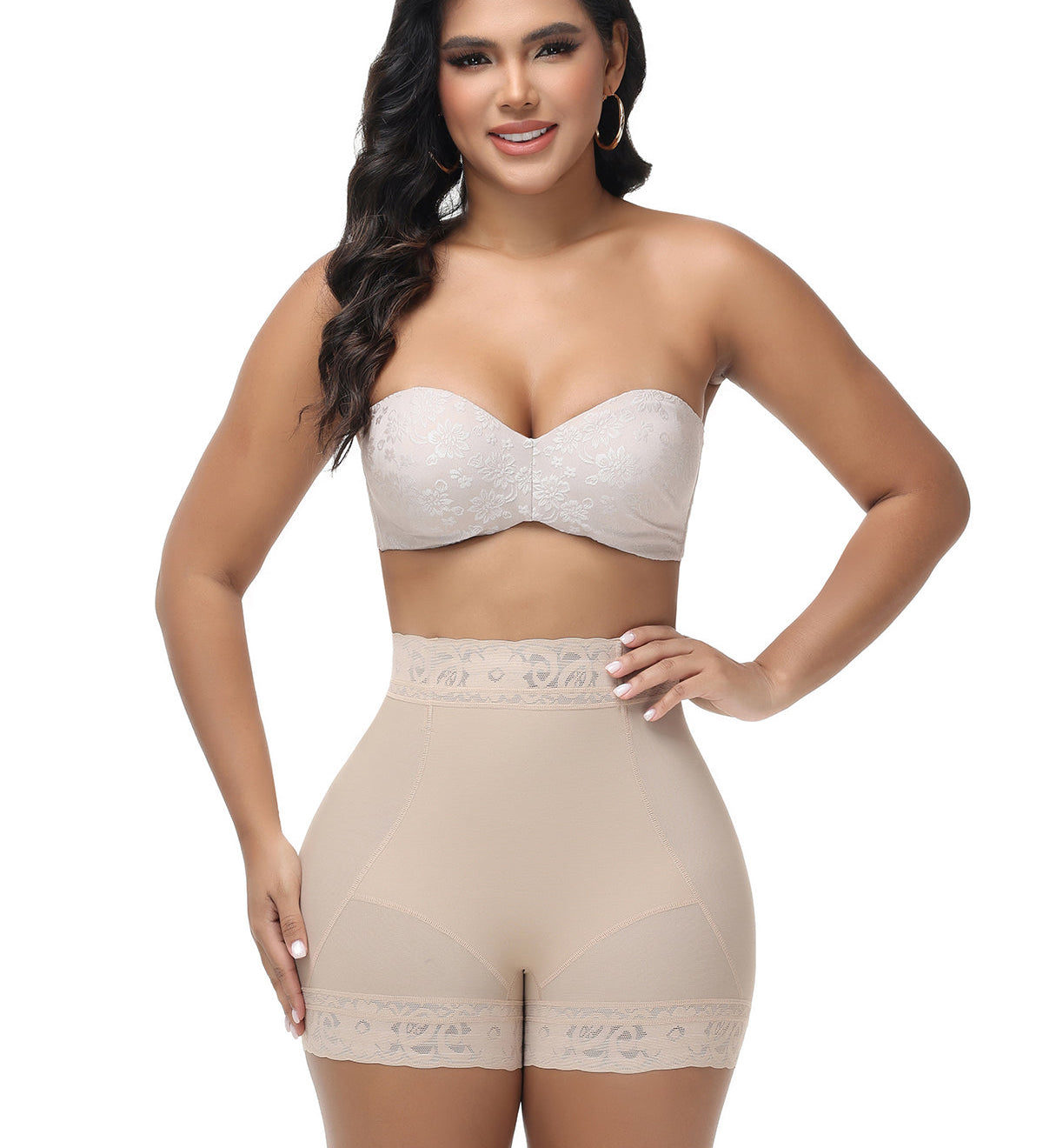 Sorelyne® High Waisted Butt Lifter Shaping Shorts With Lace Trim (Pre-Sale)