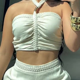 2 Piece Braided Trim Two Piece Outfit with Flared Trousers