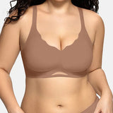 Women's Solid Seamless Breathable Wireless Push Up Bra