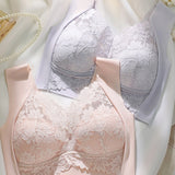 Widen Straps Lace Seamless Breathable Wire Free Vest Bra