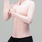 Long Sleeve Cropped Workout Coat Fitted Yoga Jacket