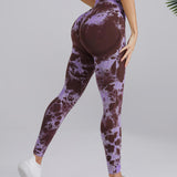 Seamless High Stretchy Tie Dye Scrunch Butt Lifting Wideband Waist Yoga Pants