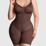 Full-Body Compression Girdle Shaper with Mesh Thigh Panels
