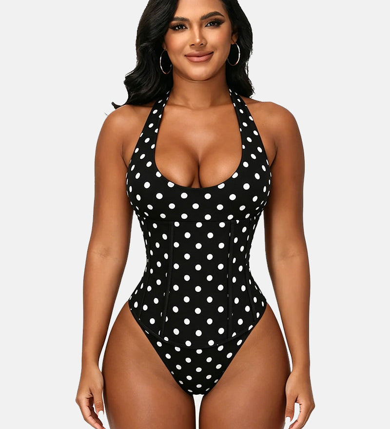 Hourglass Corset Body Shaper Waist Cincher Swimsuit Two-Piece Set