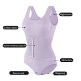 2 in 1 Seamless Double Tummy Control Corset Bodysuit Scoop Neck Tank Top Shapewear