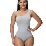 Sorelyne® Sexy Ribbed One Shoulder Sleeveless Tank Top Tight Stretch Bodysuit