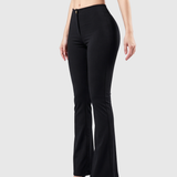High Waist Butt Lifting Solid Black Slim Fit Flare Shaping Yoga Pants