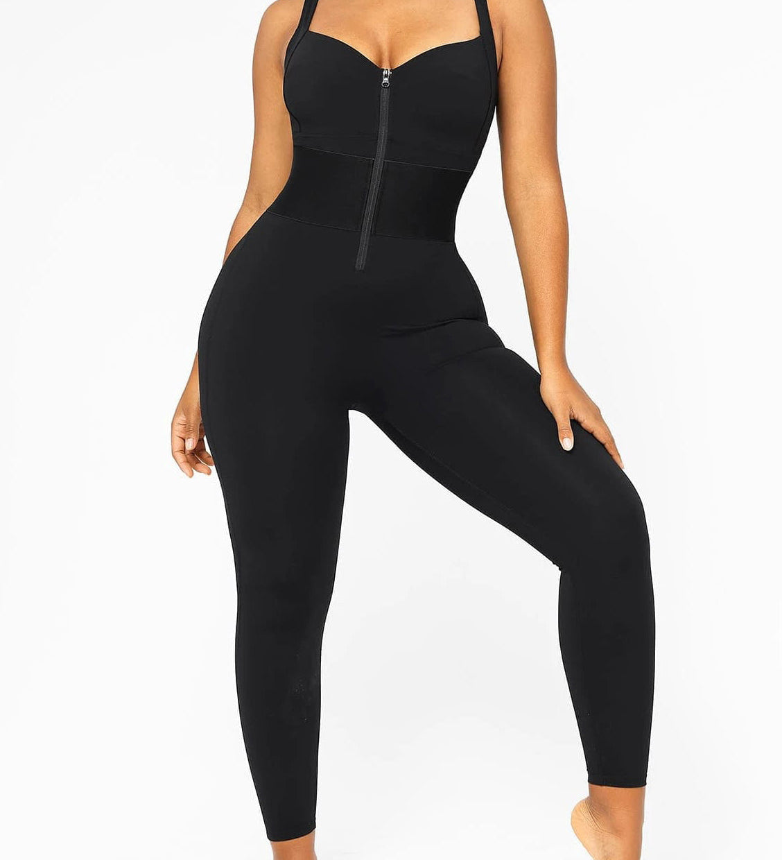 Sorelyne® Women's Sleeveless Jumpsuit Tummy Control One Piece Waistband Bodycon Yoga Romper