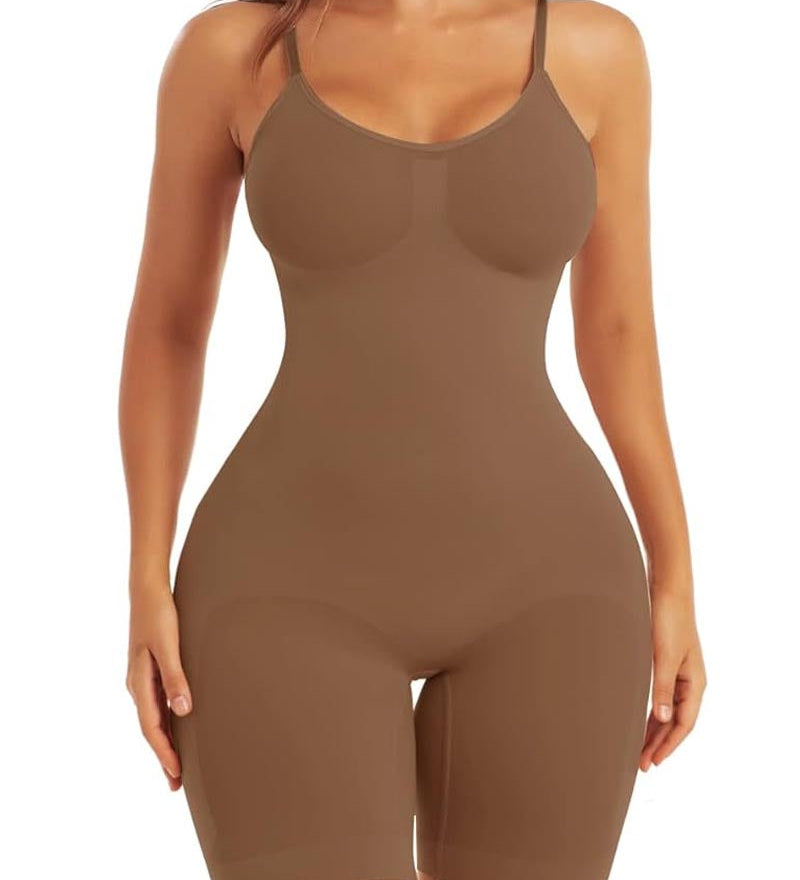 Seamless Light Support Tummy Control Thigh Slimmer Bodysuit Shapewear