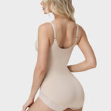 V Neck Adjustable Strap Tummy Control Butt Lifting Zipper Shaper
