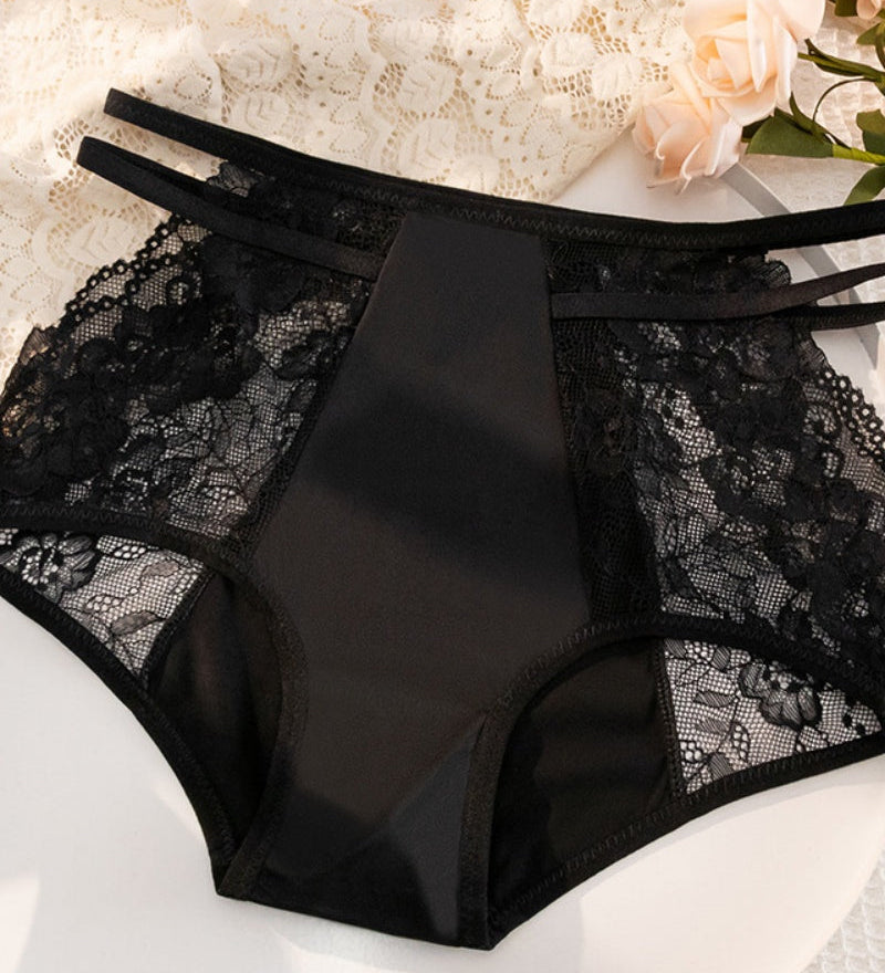 Sexy Ice Silk Lace High Waist Tummy Control Panties
