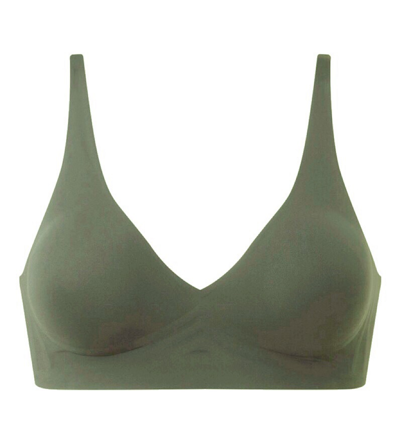 Seamless V-Neck Wireless Push Up Bra