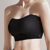 Invisible Strapless Double Side Buckle Bra Non-slip Lace Edge Bandeau Bralette