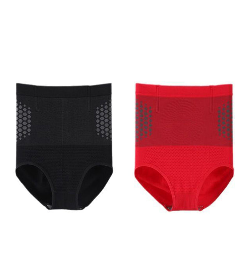 Women's Magnetic Therapy Warm Uterus Panties Seamless High Waist Abdomen Control Briefs