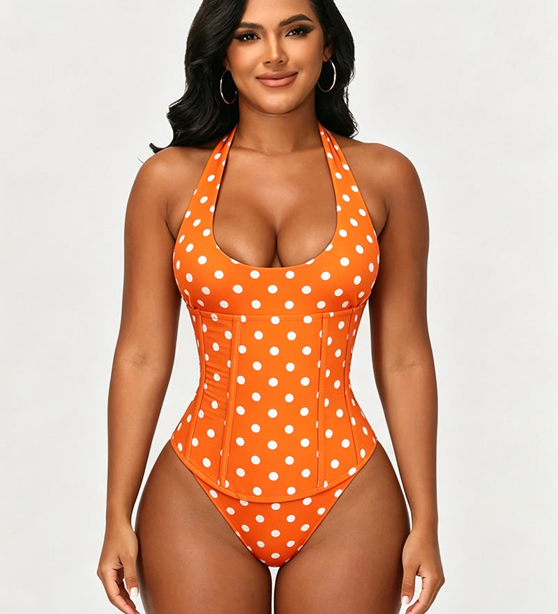 Hourglass Corset Body Shaper Waist Cincher Swimsuit Two-Piece Set