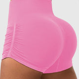 Side Drawstring High Waist Threaded Solid Color Yoga Shorts