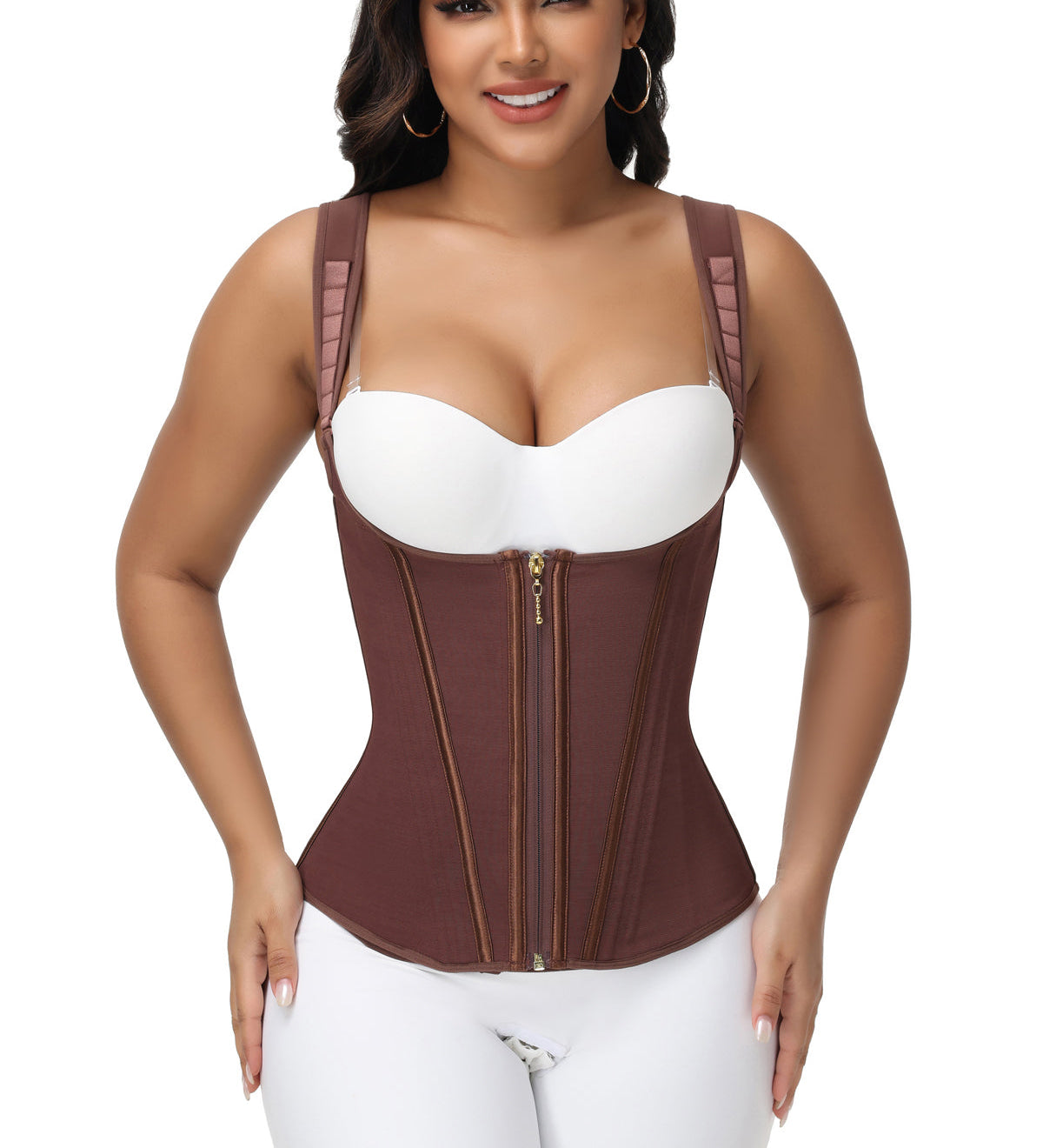 Waist Trainer for Women Body Shaper Corset Vest Tank Top with Steel Bones