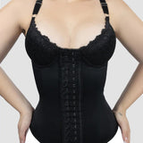 Sorelyne® Seamless Satin 18 Steel Bone Corset Vest Lace Cups Bustier Top