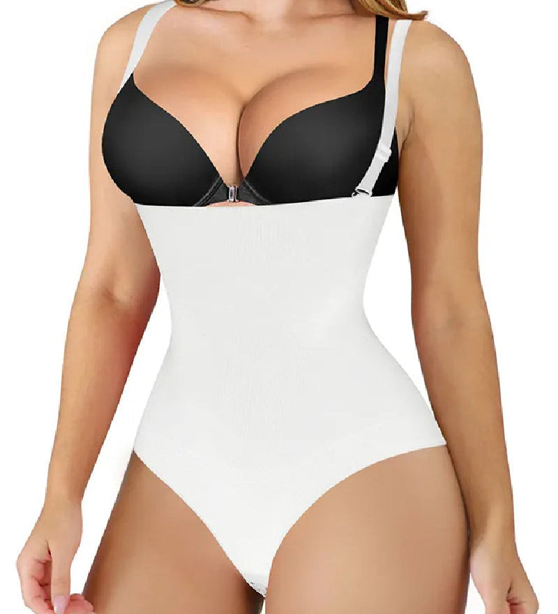 Women's Seamless Invisible Tummy Control Body Shaper Thong Corset Open Bust Shapewear