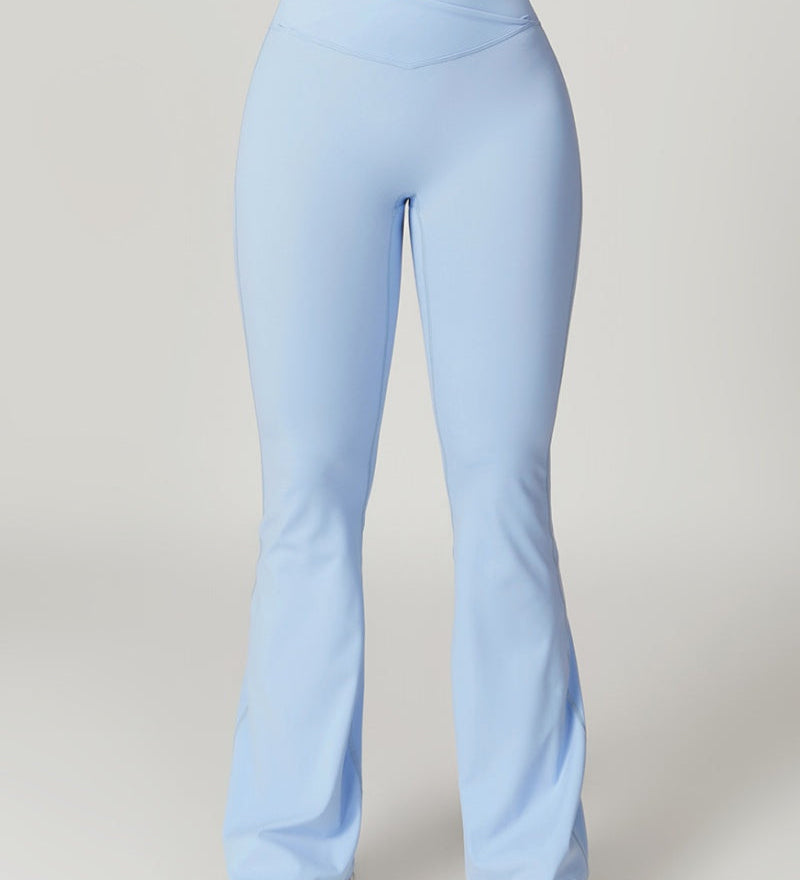 Crossover High Waist Hip Lift Quick Dry Yoga Flared Pants