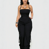 Wide Leg Jumpsuit With Pockets for Women Casual Curvy Baggy Cargo One Piece Overall Romper