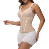 Sorelyne® Women's Boned Latex Zipper Corset Tummy Control Body Shaper Vest With Bra