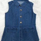 Classic Chic Sleeveless Washed Denim Set for Women