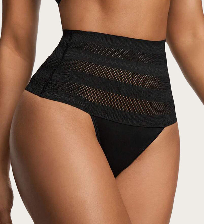 Women's High Waist Shaping Thong Breathable Tummy Control Shapewear Panty