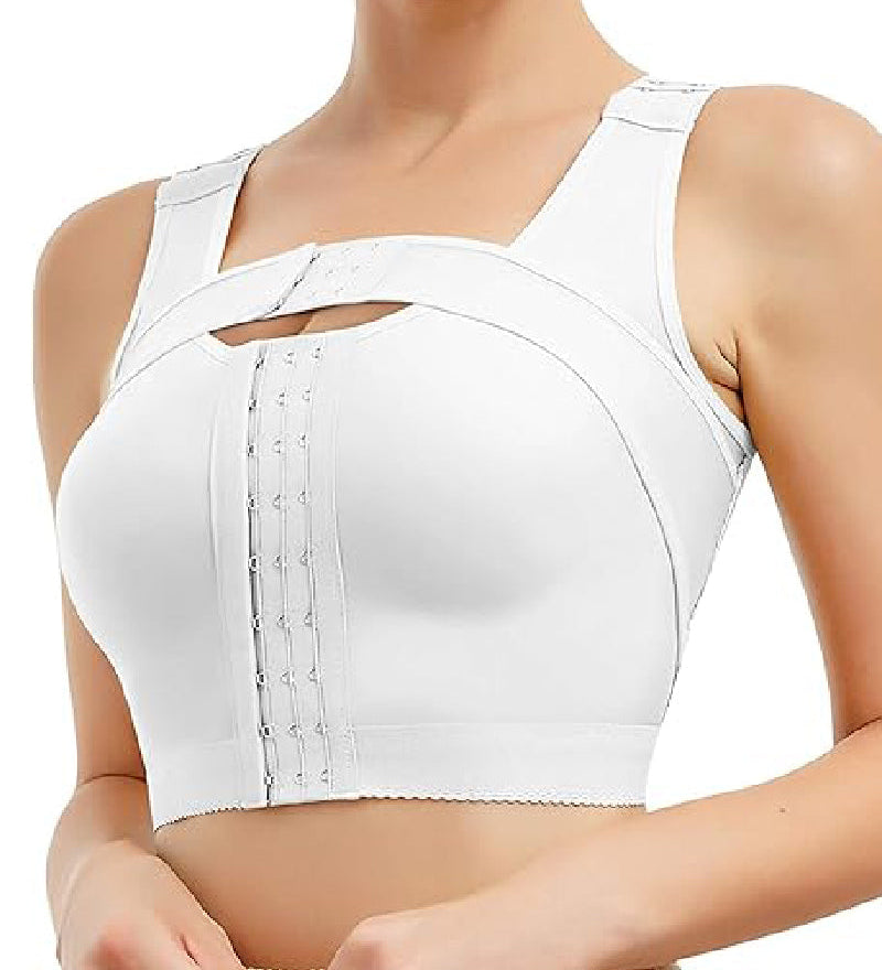 Front Closure Post Surgery Compression Shapewear Bra With Breast Support Belt